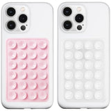 2-Pack Silicone Suction Phone Mount for Hands-Free Use Lightpink & Clear