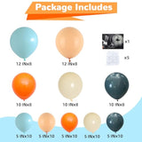 Orange and Blue Balloon Arch Kit Retro Teal Ivory Beige Nude Garland for Fall Party