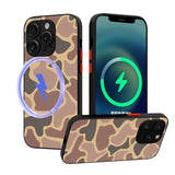 Magnetic For Iphone 15 Case Camouflage Camo Leaf Design For Men Boys [Compatible With Magsafe] Slim Camera Lens Protection Case For Iphone 15 (For Iphone 15), Black