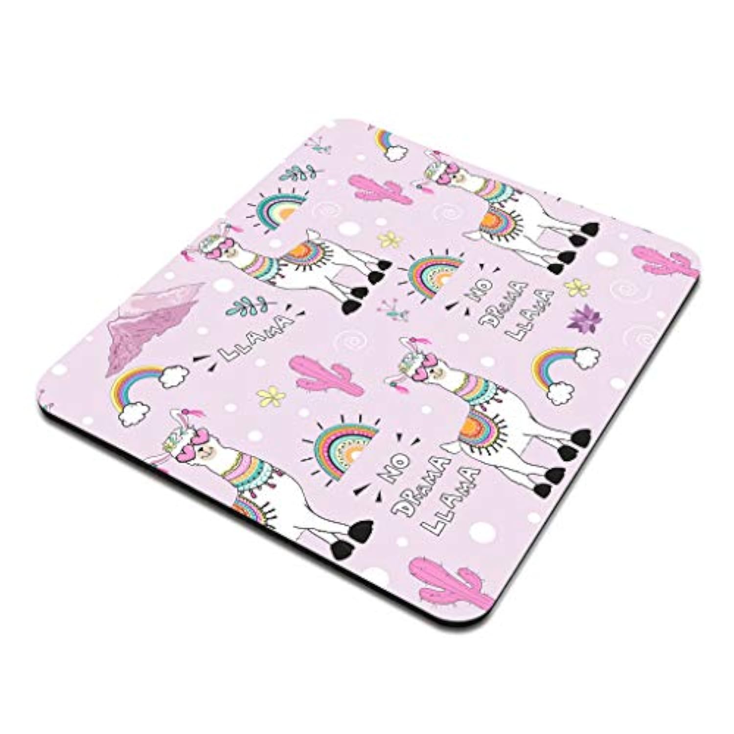 Cute Cartoon Llama With An Inscription No Drama Llama On A Pink Background Mousepad,Funny Mousepad,Mousepad,Desk Accessory,Cute Mousepad 9.5 X 7.9 Inch (240Mmx200Mmx3Mm)