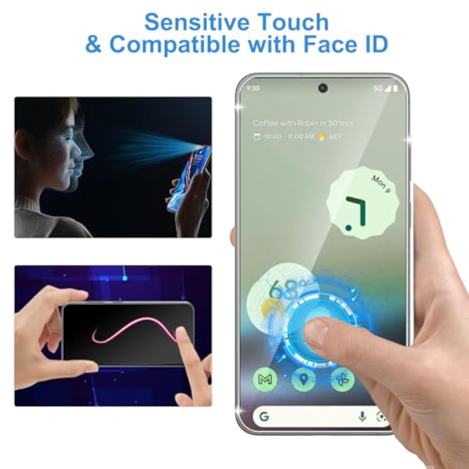 [3+3 Pack Glass Screen Protector For Google Pixel 6A 5G With Camera Lens Protector, 3D Curved, 6.1 Inch 9H Tempered Glass For Google Pixel 6A Glass Screen Protector