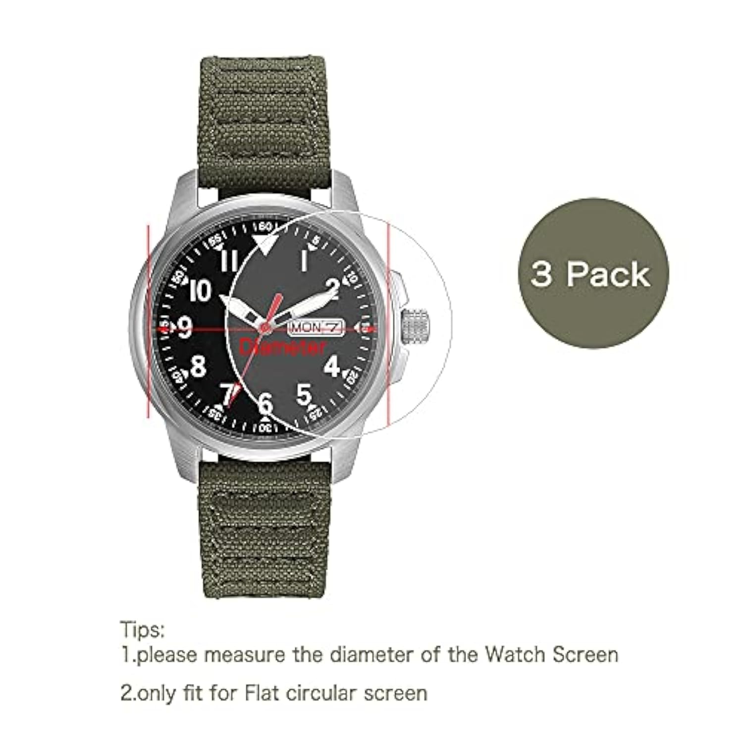 41Mm Diameter Watch Screen Protector,Universal Round Smart Watch Hd Pet Screen Protector,Ultra-Thin Anti-Scratch Anti-Fingerprint [3 Pack]