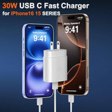 Phone 17 16 15 Pro Max Charger 30W Type C Chargers Usb C Fast Charger Block Phone 17 Chargers Fast Charging With 6Ft C Charging Cable For Phone 17/17 Pro Max/16/16 Pro Max/15/15 Pro/Ipad/Samsung
