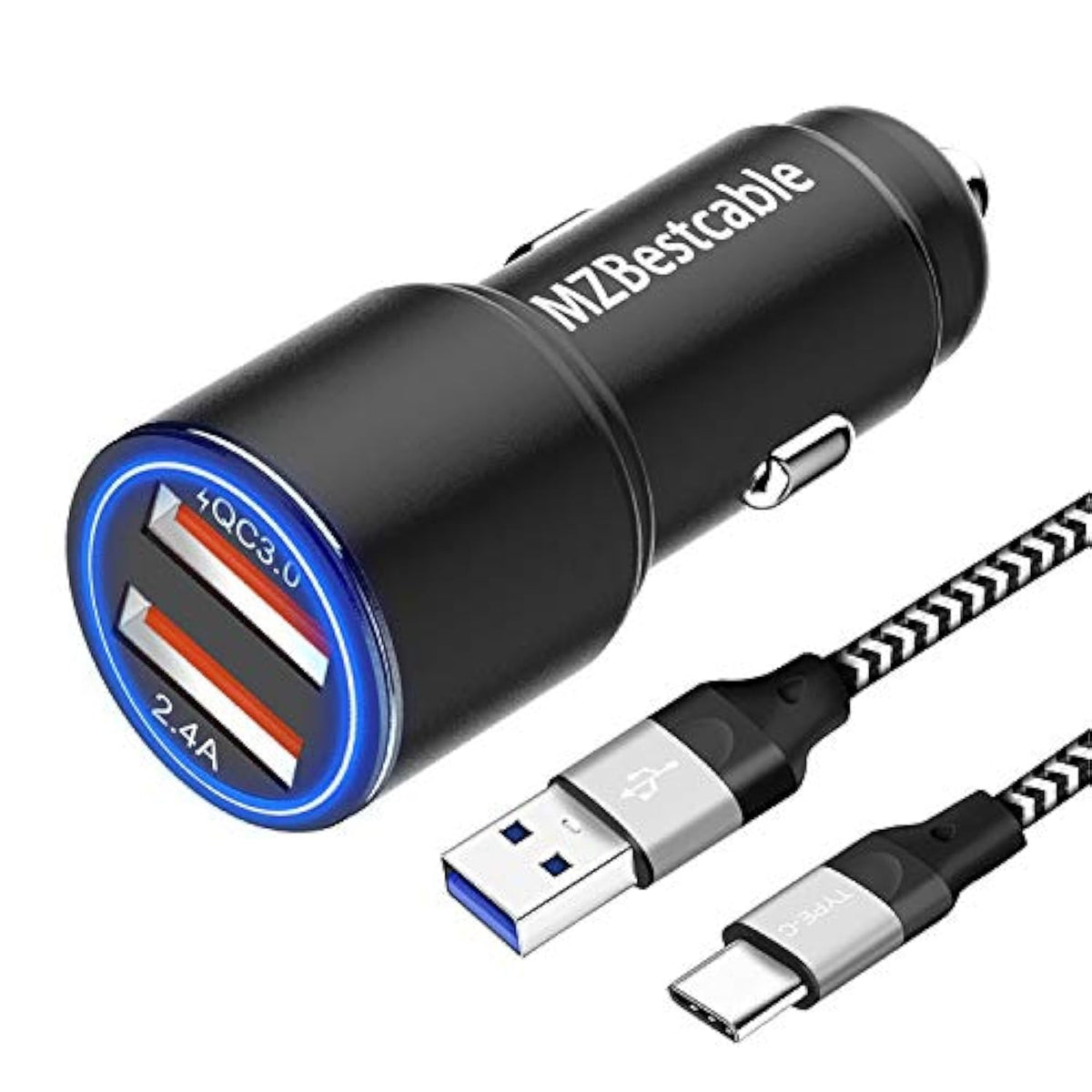 Car Charger Fast Charging For Moto G Stylus 5G 2021 2020/Power 2021 2022 2023,G100/G Pure/G Play/G Fast/G7 Play Power,Edge 2021 2020/Z4 Z3,One 5G Ace,30W Adapter Quick Charge 3.0+6Ft Usb Cable