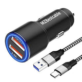 Car Charger Fast Charging For Moto G Stylus 5G 2021 2020/Power 2021 2022 2023,G100/G Pure/G Play/G Fast/G7 Play Power,Edge 2021 2020/Z4 Z3,One 5G Ace,30W Adapter Quick Charge 3.0+6Ft Usb Cable