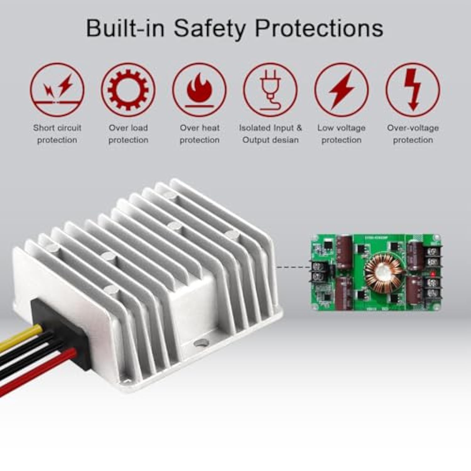 18V to 12V Step-Down Converter for Milwaukee M18 Batteries 15A 180W