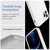 Designed For 12 Pro Max Case, Silicone [Camera Protecion] Phone Case With Soft Anti-Scratch Microfiber Lining, 6.7 Inch, White