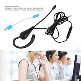 Headset With Mic Noise Cancelling, Single Ear Hook Type Headset For Call Center, Wire Headphone Computer Ear Hook Earpiece Support Volume Adjustment (Type-C)