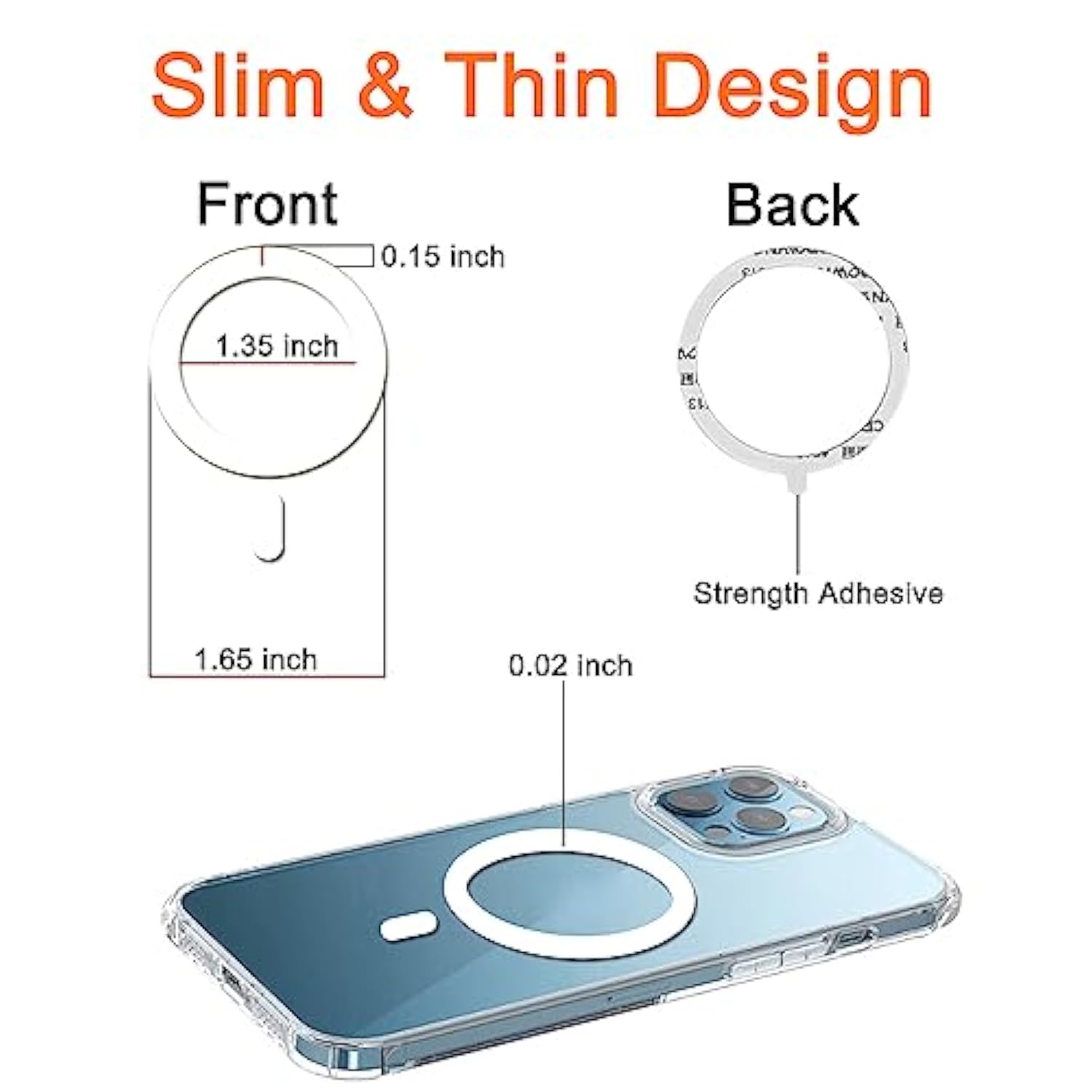 3Pcs For Magsafe Ring Sticker,Universal Magnetic Conversion Adapter Compatible With Wireless Charging Accessories For Iphone 16/15/14/13 Pro Max Mini, Galaxy Series And Phone Case,White