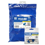 S45-3590Bl Cat5E Unshielded 90 Degree Keystone Jack - Blue - 25-Pack - 8100937