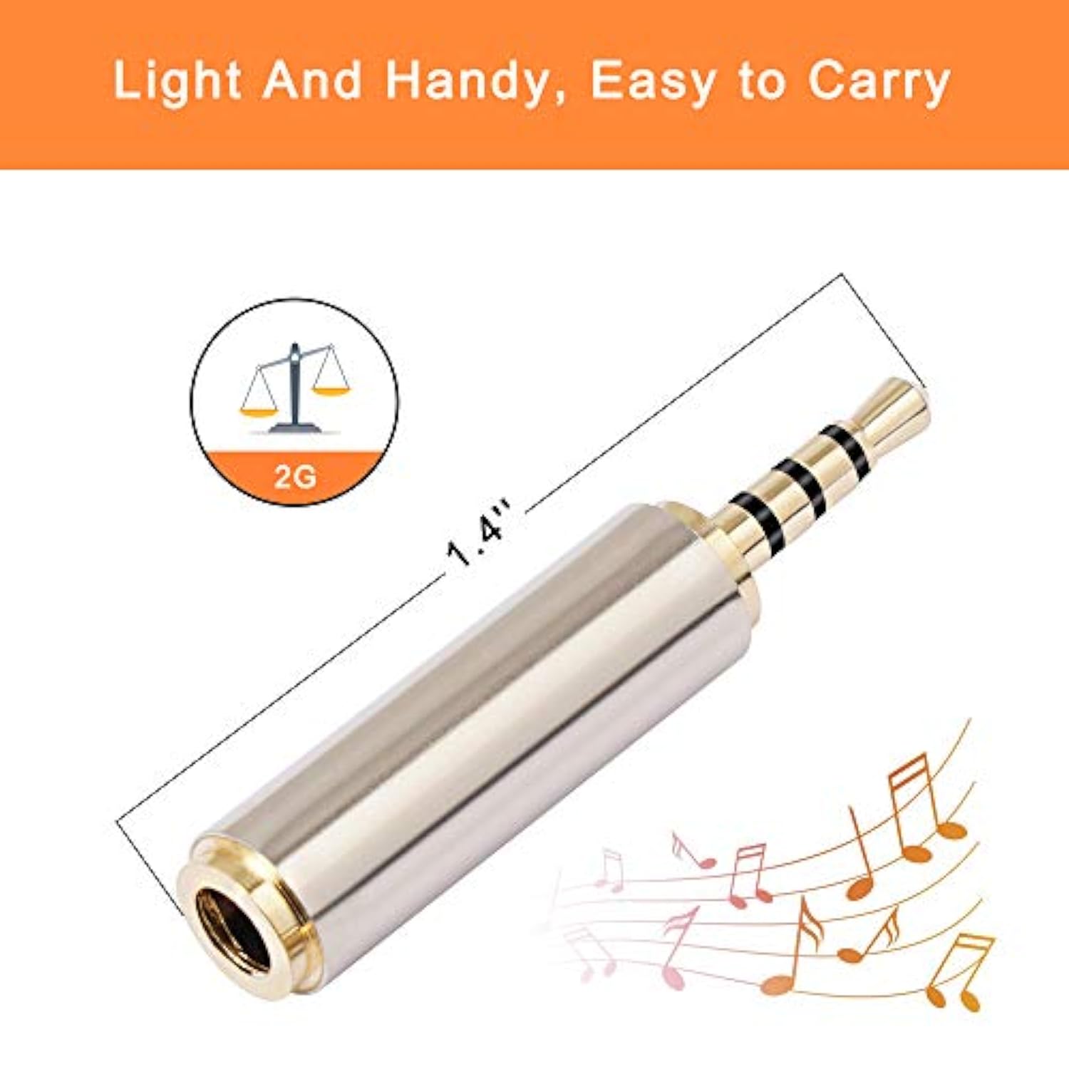 2.5Mm To 3.5Mm Adapter And 3.5Mm To 2.5Mm Adapter, Gold Plated Jack Stereo Full Metal Connector Converter For Smartphones, Headphone, Mic, Tablets Support Mic Function
