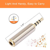 2.5Mm To 3.5Mm Adapter And 3.5Mm To 2.5Mm Adapter, Gold Plated Jack Stereo Full Metal Connector Converter For Smartphones, Headphone, Mic, Tablets Support Mic Function