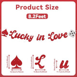 Lucky In Love Banner, Vegas Bachelorette Party Decorations, Casino Bridal Shower Party Decorations Red Glitter