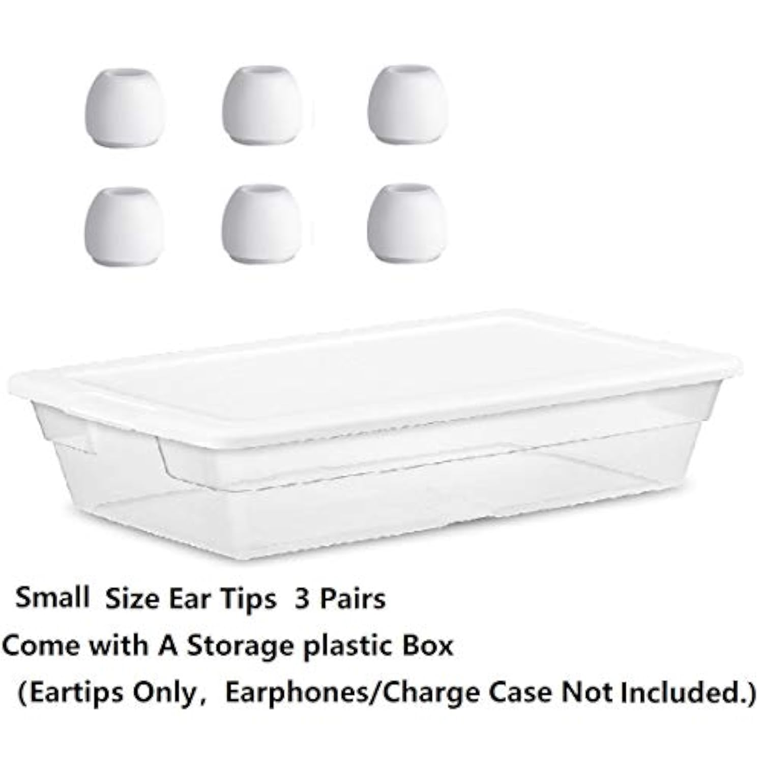 Small Size Ear Tips Earbuds Covers Ear Caps Eartips Earpads Compatible With Apple Airpods Pro, Silicone Tips, Fit In Case, 3 Pairs White S