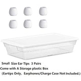 Small Size Ear Tips Earbuds Covers Ear Caps Eartips Earpads Compatible With Apple Airpods Pro, Silicone Tips, Fit In Case, 3 Pairs White S