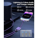 Iphone Dongle Headphone And Charger 2 In 1, Lightning To 3.5Mm Audio Jack + Charge Splitter [Mfi Certified] Iphone Aux Adapter Female Converter For Apple 14 Plus 13 12 11 Pro Max Xr Xs Ipad Mini Ipod