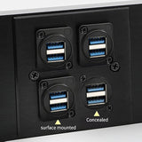 Usb 3.0 Socket Dual Usb Panel Mount Solderless Connector, Usb 3.0 Female To Fe