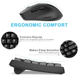 Wireless Keyboard And Mouse Combo With Wrist Rest, 2.4G Full-Sized Keyboard And Mouse Cordless, 3 Dpi Adjustable Silent Mouse, Dual-System Keyboard For Computer/Laptop/Windows/Mac(Black)
