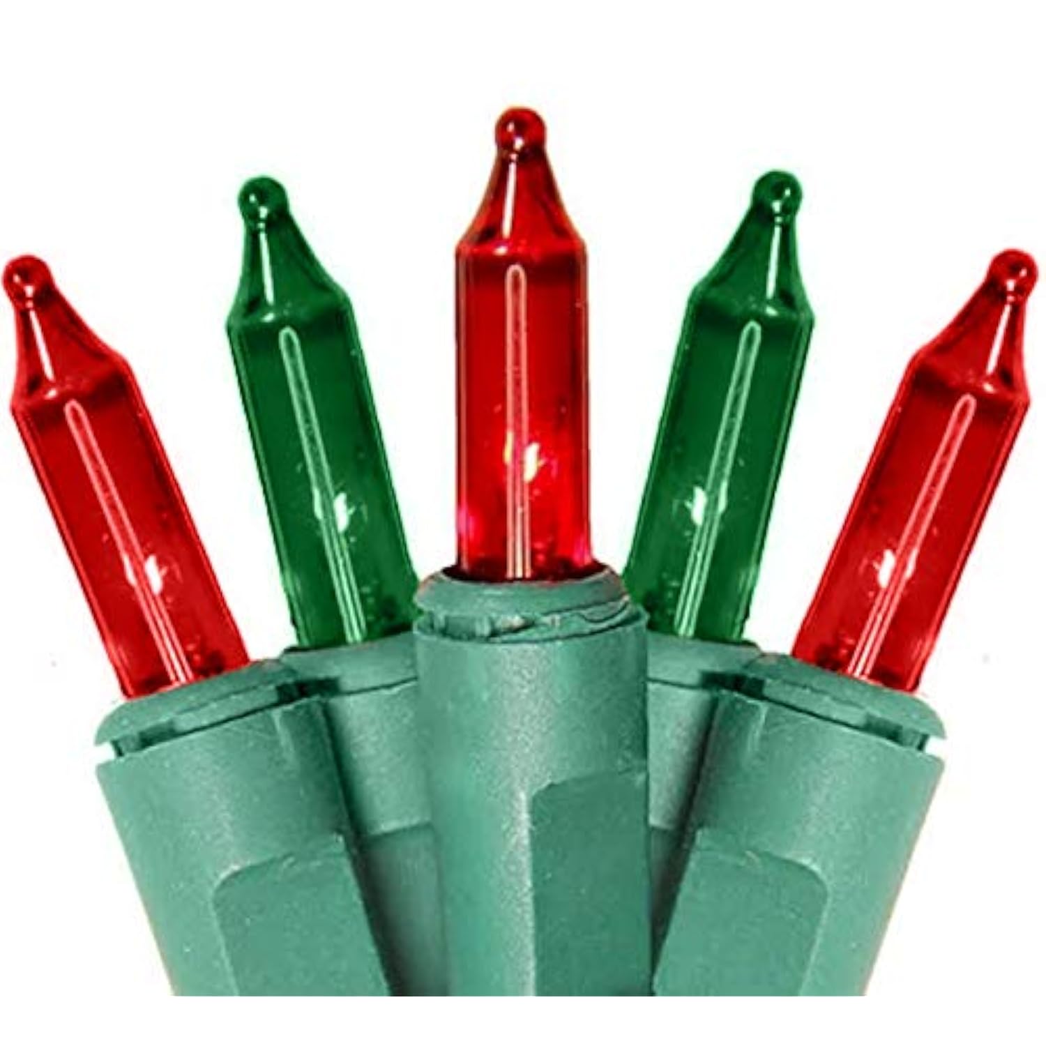 Holiday Pride Red & Green Christmas Lights - 100 Count Red & Green Mini Lights On Green Wire (22.5 Ft) - For Indoor & Ou