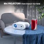 Mini Projector, Full Hd 1080P Video Projector, Portable Outdoor Projector With Tr, Kids Gift, Home Theater Movie Phone Projector Compatible With Android/Ios/Windows/Tv Stick/Hdmi/Usb