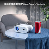 Mini Projector, Full Hd 1080P Video Projector, Portable Outdoor Projector With Tripod, Kids Gift, Home Theater Movie Phone Projector Compatible With Android/Ios/Windows/Tv Stick/Hdmi/Usb