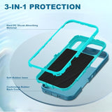 Designed For Iphone 17 Pro Case,[Without Screen Protector] Shockproof/Dust/Drop Proof 3-Layer Full Body Protection Rugged Heavy Duty Phone Case Cover For Iphone 17 Pro 6.3", Turquoise