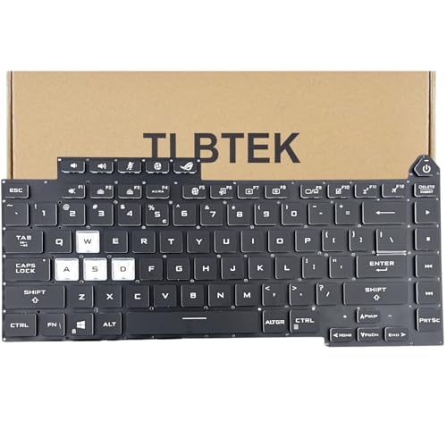 Backlight Keyboard Replacement Compatible With Asus Rog Strix G513Q, Rog Strix G15 Scar 5 2022 G533Zw G533Zm Gl543L Gl543Q Gl543I G513Q G513Qm G513Qy G513Rc G513Rm G513Rw G513Qr G513Qe G513Im
