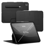 Zugu Case For Ipad Pro 13 (M4) 2024, Slim Protective Cover With Pencil Holder, Auto Wake/Sleep, Multiple Viewing Angles, Ipad Pro 13 Inch Cover, Phone Protectors, Black