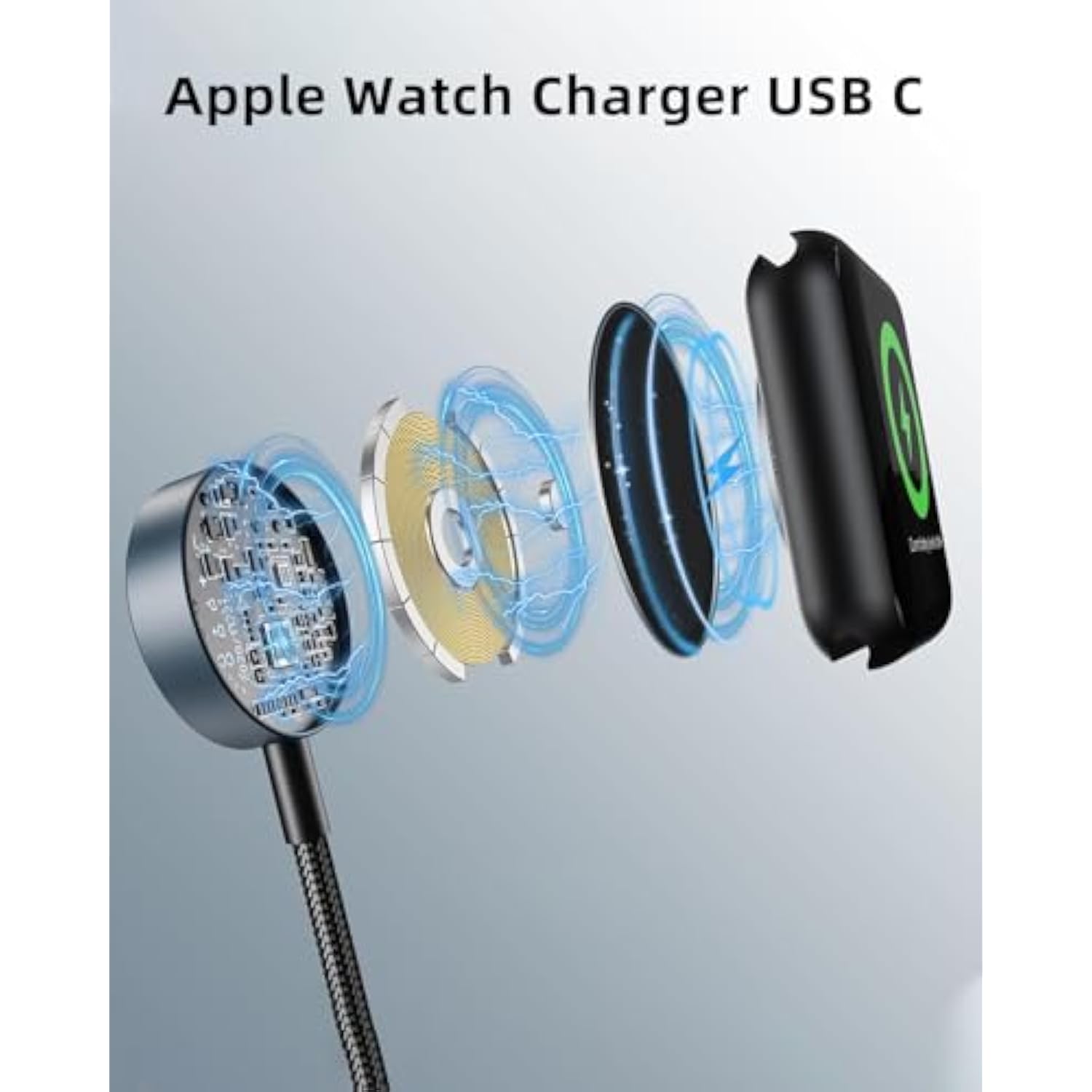 6Ft Iwatch Charger 3 In 2 Multi Charging Cable With Iwatch Charger Fast Charging For Iwatch Series 10/9/8/7/Se/6/5/4/3/2, Iphone And Iwatch Cable Cord For Iphone 16/15/14/13/12