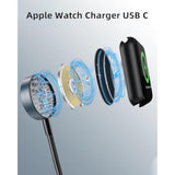 6Ft Iwatch Charger 3 In 2 Multi Charging Cable With Iwatch Charger Fast Charging For Iwatch Series 10/9/8/7/Se/6/5/4/3/2, Iphone And Iwatch Cable Cord For Iphone 16/15/14/13/12