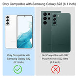 Purple Military Grade Phone Case with Reinforced Metal Stand Kickstand for Samsung Galaxy S22 5G, Includes Embedded Finger Ring and Magnetic Car Holder Support