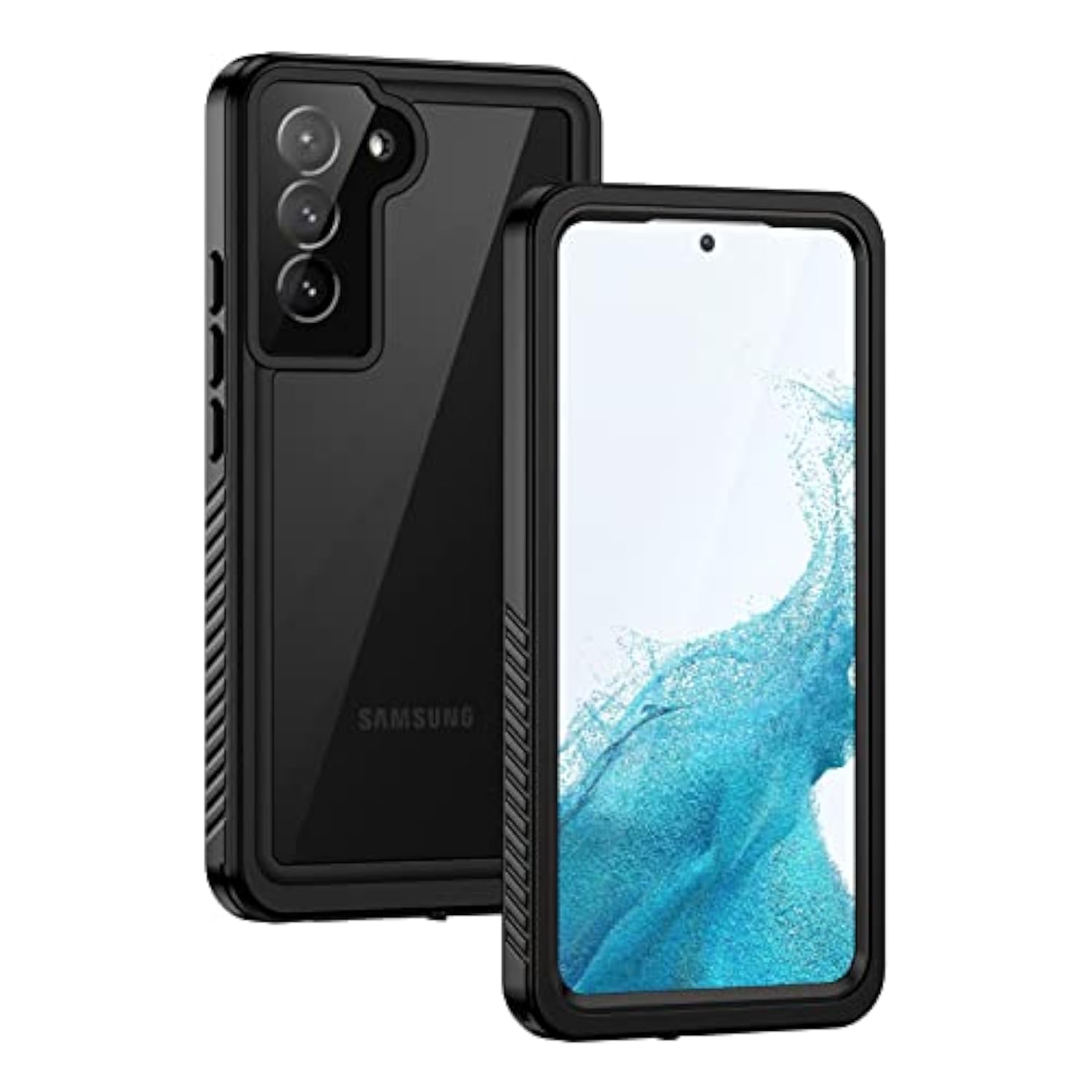 For Samsung Galaxy S22 Case, Ip68 Waterproof Dustproof With Builtin Screen Protector, Heavy Duty Full Body Protective Phone Case For Samsung S22 5G, Black/Clear