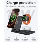 Charging Station For Apple Multiple Devices, 3 In 1 Wireless Charger Dock For Iphone 15/14/13/12/Pro/Plus/Max, Travel Charger For Apple Watch 10/9/8/Ultra 2/7/6/5/4/3 & Airpods 4/3/2/Pro