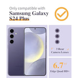 Compatible With Samsung Galaxy S24 Plus Case Floral, With Screen&Camera Lens Protector,Hard Pc&Tpu Bumper Clear Shockproof Protective For S24 Plus Phone Case Women 6.7"(Cherry Blossoms/Purple)