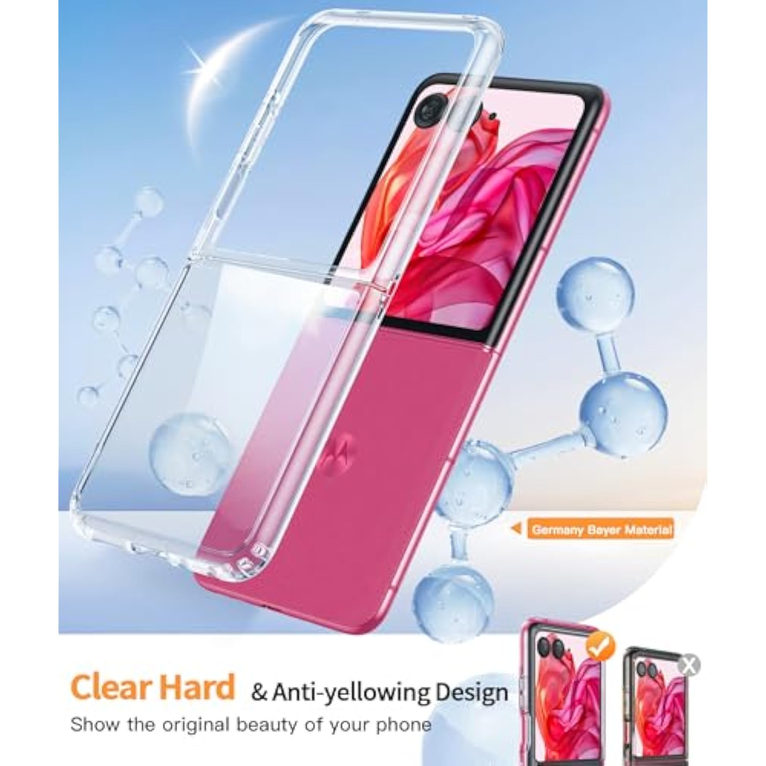 For Motorola Razr-Plus-2024/2025 Case: Shockproof Scratch Resistant Phone Cases For Moto Razr 50/60 Ultra Thin Foldable Tpu Grade Hard Drop Protection Rugged Cover Crystal Clear