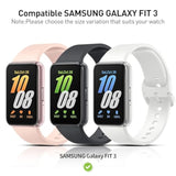 2-Pack For Samsung Galaxy Fit3 Case, Full-Coverage Tempered Glass Screen Protector, Hard Pc Bumper Protective Cover-Black+Black