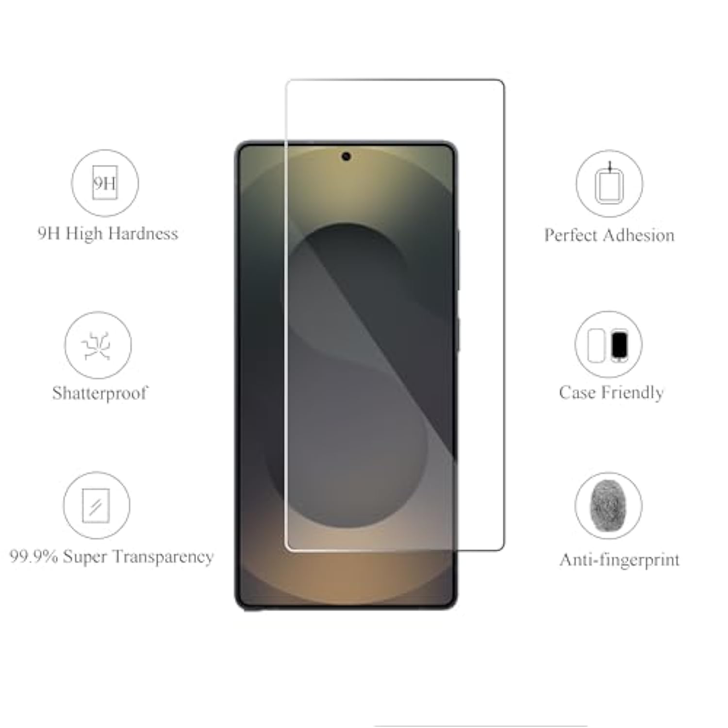 Glass Screen Protector For Galaxy S25 Ultra [6.9 Inch] 3Pack + 3Pack Camera Lens Tempered Glass Fingerprint Unlock 0.25Mm Ultra Clear Anti-Scratch Case Friendly [Not For S25/S25 Plus/S25 Edge]