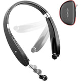 Foldable Bluetooth Neckband Headphones Retractable Sweatproof Noise-Canceling Mic