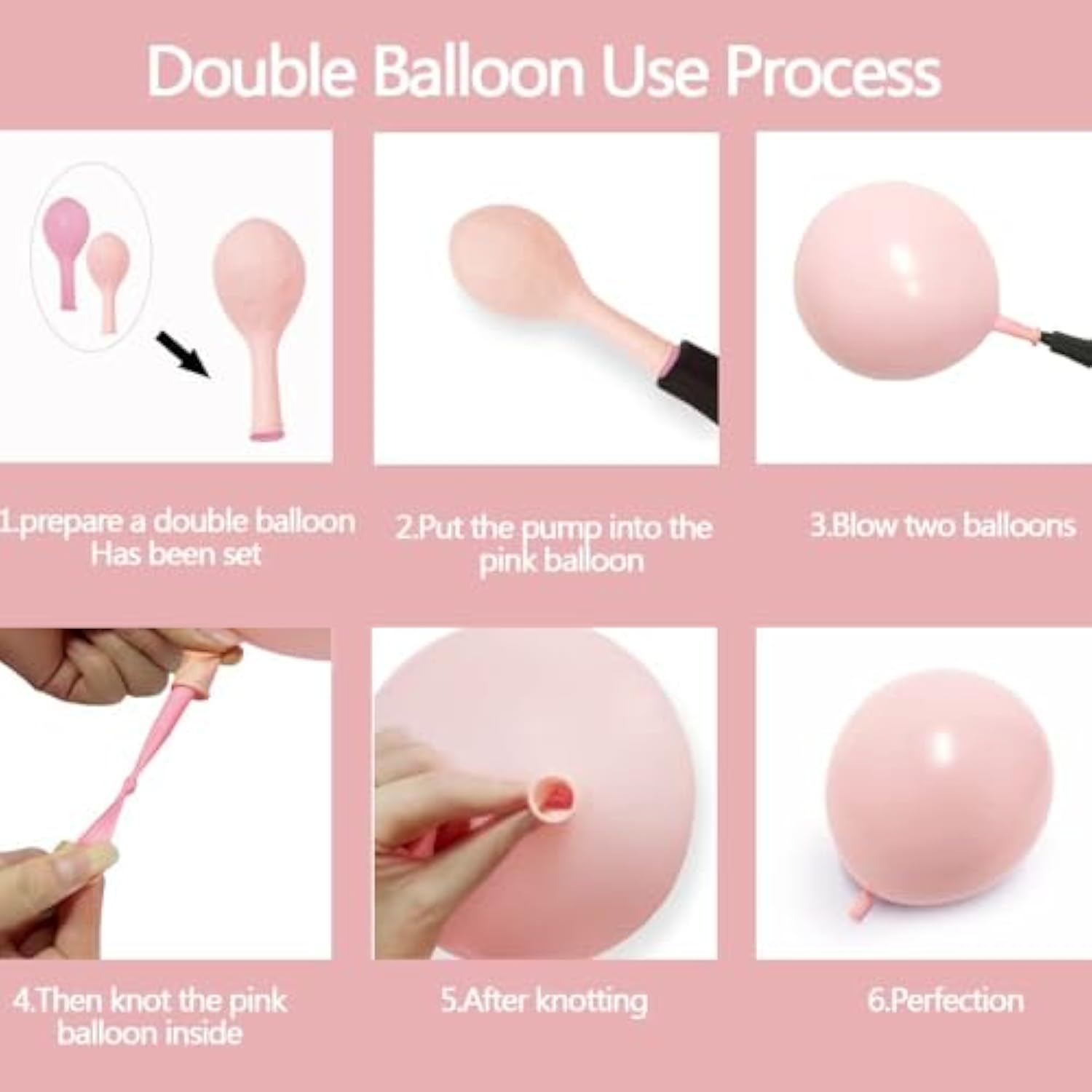 Pastel Light Pink Balloons Double Stuffed Pink Balloon Garland Arch Kit Different Sizes 18/12/5 Inch For Birthday Baby Shower Gender Reveal Bridal Party Decorations