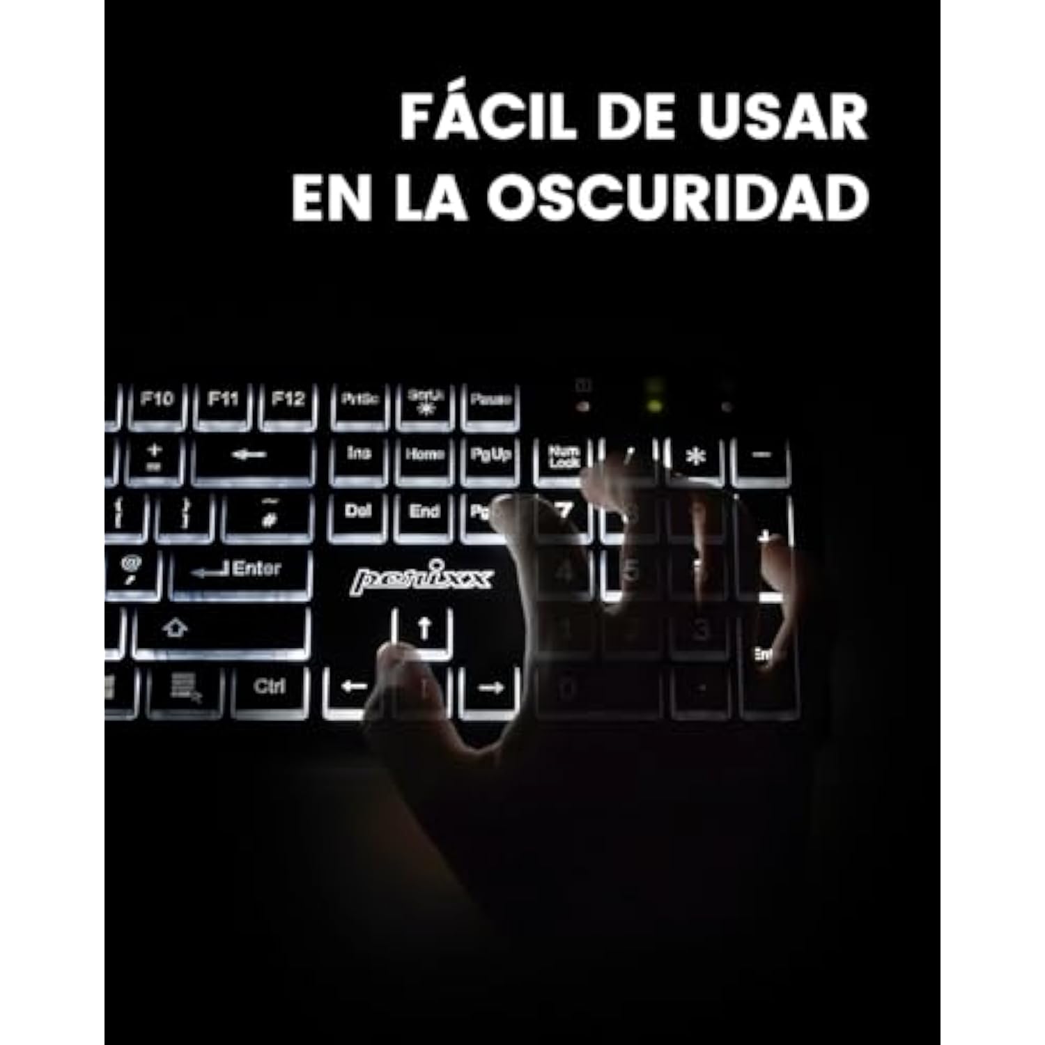 Perixx PERIBOARD-317ES ES un teclado con Cable y retroiluminado LED, Letras im