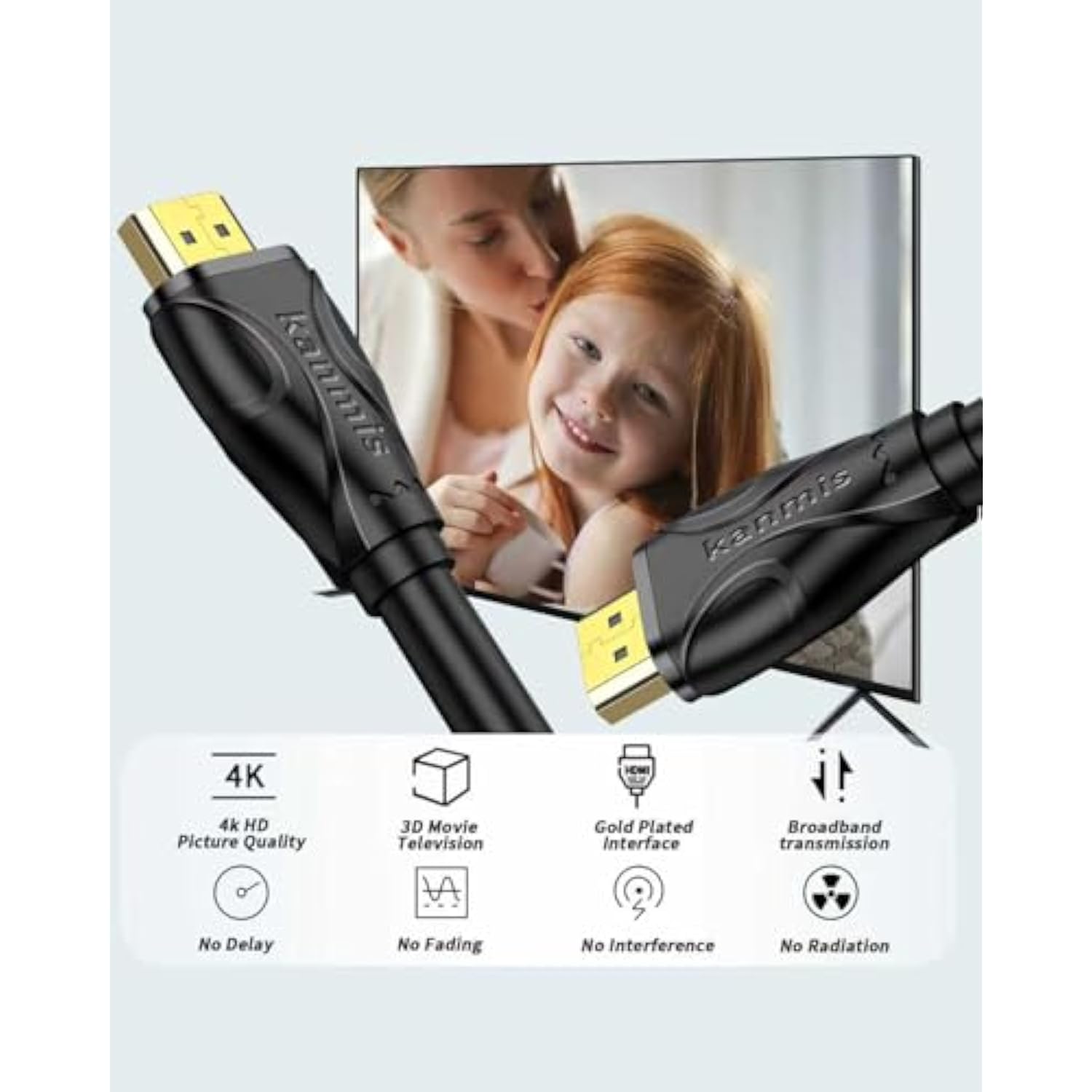 4K Hdmi Cable 30Ft, High Speed Hdmi 2.0 Cables &4K@60Hz 2K 1080P, Ultra High S