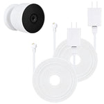 2Pack Power Cable Compatible With Google Nest Cam Outdoor (Battery), 30Ft/9.1M Weatherproof Outdoor Power Cord Continuously Charging Your Nest Camera (White)