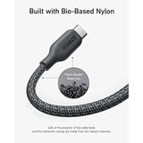 Anker USB C Cable, 240W Bio-Braided Type C Fast Charge Cord for iPhone 16/16 Pro, MacBook Pro 2020, iPad Pro,and More(USB 2.0, 6FT, Phantom Black)