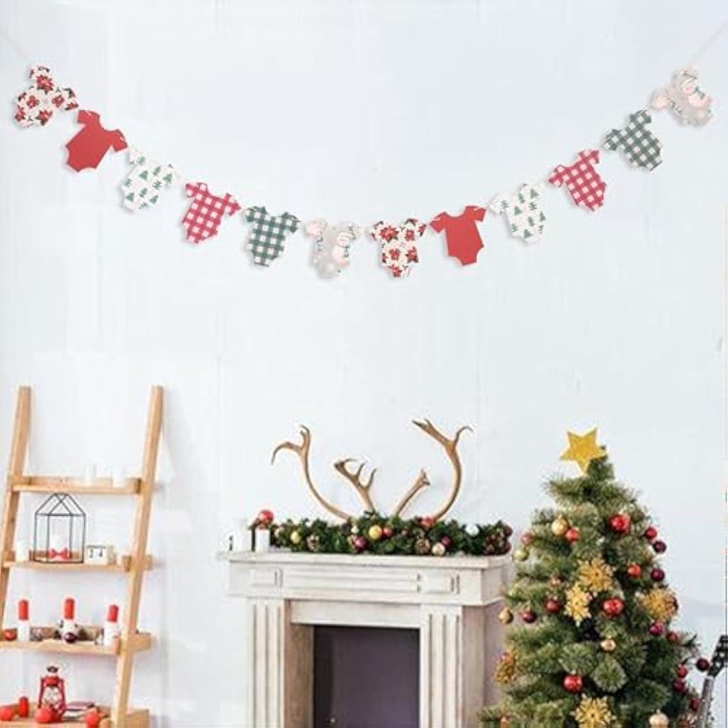 Christmas Tree Bodysuit Baby Shower Banner Holiday Decor