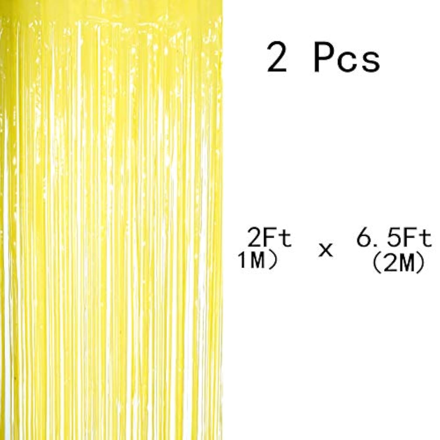 Yellow Tinsel Foil Fringe Curtains Decorations - You Are My Sunshine Baby Shower Birthday Party Photo Backdrops Props Decorations, 2Pc