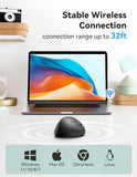 Ergonomic Mouse, 4800 Dpi 5 Adjustable Dpi Levels, Wireless Vertical Mouse, 6 Buttons, 2.4G Silent Mouse For Laptop, Pc, Chromebook, Mac - Black