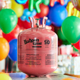 Balloon Time Jumbo Helium Tank, 12", with 50 9-inch Latex Balloons and Ribbon