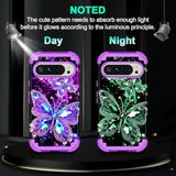 Glow in the Dark Heavy Duty Shockproof Case for Google Pixel 9 Pro XL, Butterfly