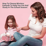 Bluetooth Kids Earbuds, Pink Wireless Earbuds For Girls And School Classroom E