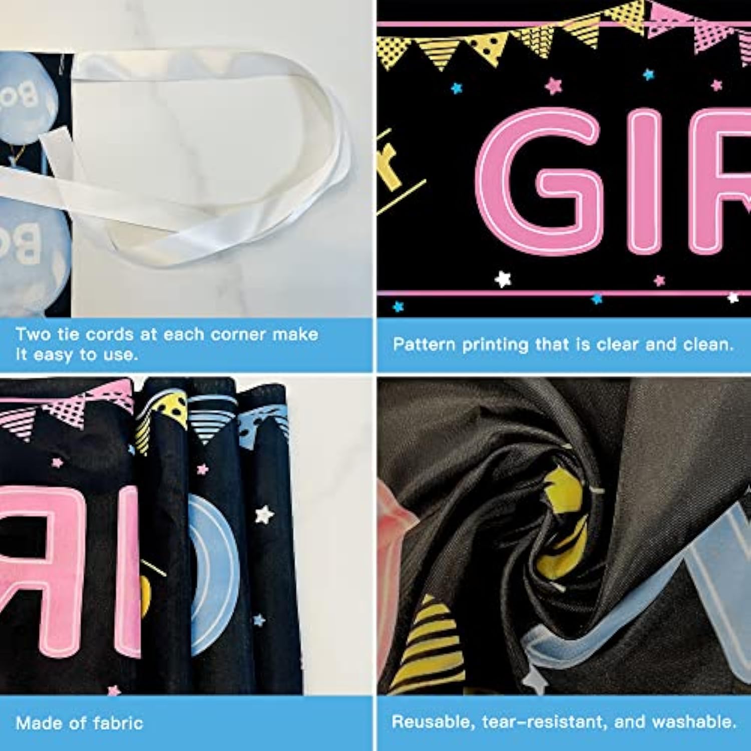 Baby Gender Reveal Decorations Banner (118.2X19.7 Inch) , Boy Or Girl